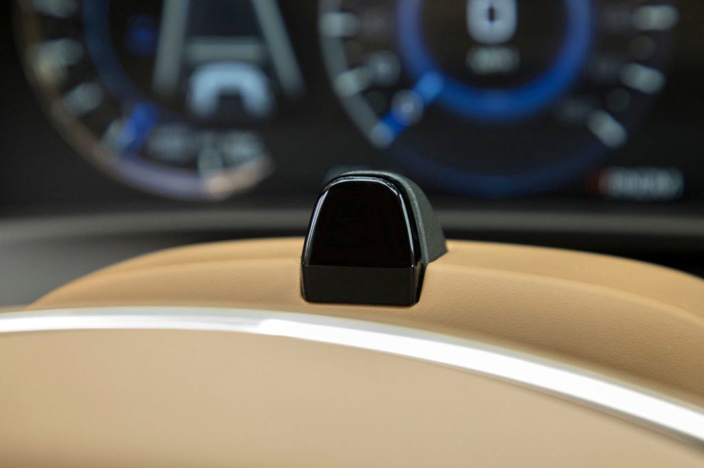 The driver attention system uses a small camera on top of the steering column. Photo: Cadillac.