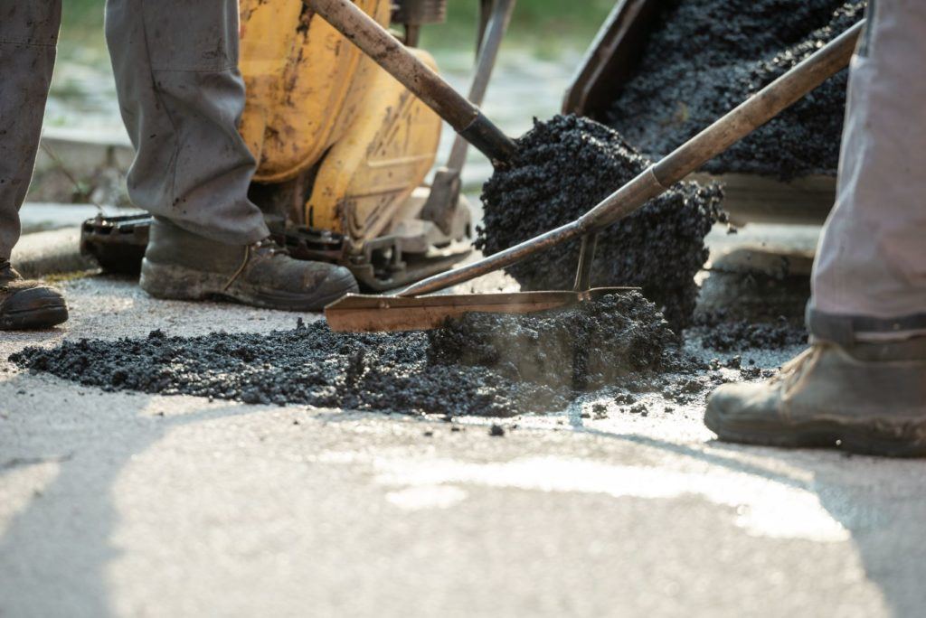 Road construction work.