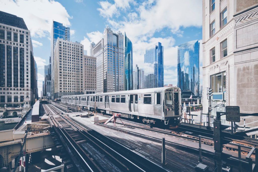 Elevated railway in Chicago.