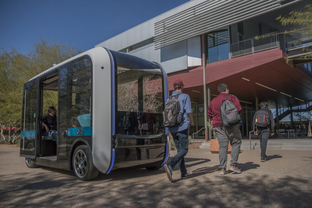 Olli helps students get to class on the campus of Arizona State University. Photo: Local Motors.