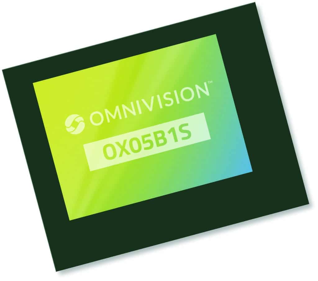 OMNIVISION OX05B1S (RGB-IR BSI global shutter sensor for in-cabin monitoring systems).