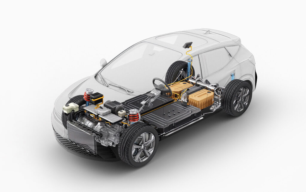 EV cutaway diagram. 